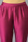 Dark Pink Women Pants With Printed Border