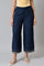 Dark Blue Rayon Straight Parallel Pants