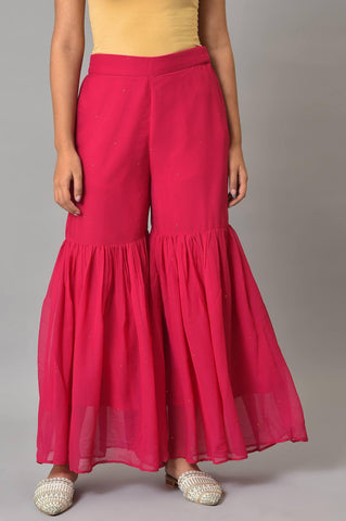 Pink Chiffon Flared Sharara