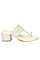 W Embroidered Sky Blue Almond Toe Block Heel