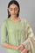 Light Green Embroidered kurta With Printed Parallel Pants And Dupatta