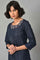 Dark Blue Embroidered kurta With Tights