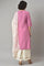 Liva Eco Pink Embroidered kurta With Off-White Pants And Dupatta Set