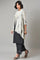 White And Deep Blue Ombre kurta With Printed Gillet And Parallel Pants