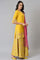 Yellow Embroidered kurta Wth Culottes And Pink Dupatta