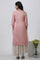 Pink Mukaish Kurta And Mesh Skirt Set