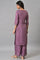 Purple Silver Mukaish Festive kurta With Parallel Pants