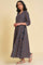 Navy Blue Multicolor Printed Angrakha kurta Set