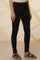 Black Solid Cotton Lycra Ankle Length Leggings