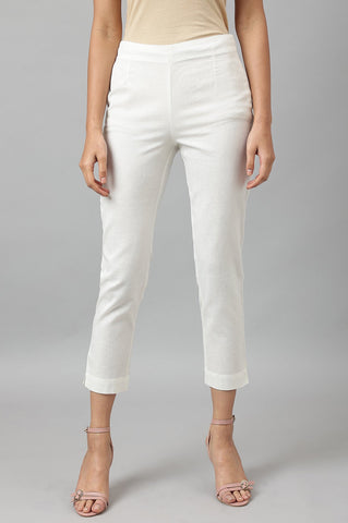 White Fitted Pants