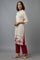 Ecru and Red Floral Print kurta