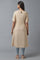 Almond Beige Sequin Work kurta