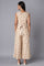 Almond Beige Printed Jumpsuit