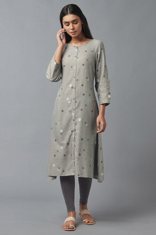 Smoke Grey A-line kurta