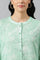 Light Green Floral Printed Button Down kurta