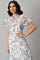 Light Blue Floral Organza Dress With Inner