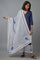 Ecru and Blue Printed Dupatta