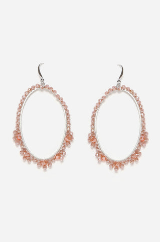 Pink Handcrafted Dangler Earrings with Beads