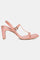 W Rose Gold Whole Foot Solid Square Toe Block Heel-Wceleste