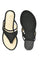 W Woven Design Black Almond Toe Flat