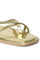 W Woven Design Gold Square Toe Flat