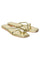 W Woven Design Gold Square Toe Flat