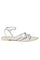 W Embroidered Grey Pointed Toe Flat