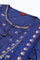 Navy Blue Printed Draped A-Line kurta With Tights