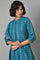 Teal Blue Saree Style kurta With Tights