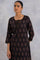 Dark Brown Ajrakh Print A-Line kurta