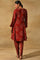 Red Ajrakh Print Flared kurta