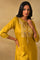 Mustard Embroidered Lustrous Satin kurta