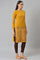 Dark Yellow Geometric Print Winter kurta