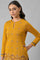 Dark Yellow Geometric Print Winter kurta