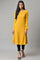 Yellow A-Line Embroidered Winter kurta