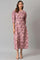 Pink Floral Printed Vaccy Dress