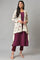 Ecru And Plum Mock Jacket Winter Dress