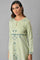 Light Green A-Line Floral Printed Winter kurta