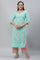 Bermuda Blue Printed Cotton Kurta