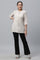 Beige Seer Sucker Checker Kurta