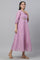 Purple Chanderi Festive Dress and Dupatta Set