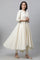 Off-White Asymmetrical Embellished Kurta, Tights & Mint Dupatta