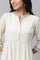 Off-White Asymmetrical Embellished Kurta, Tights & Mint Dupatta