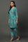 Blue Floral Printed Kurta and Pants Coord Set