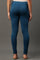 Blue Solid Skinny Fit Cotton Tights With Elasticated Waistband