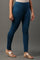 Blue Solid Skinny Fit Cotton Tights With Elasticated Waistband