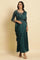 Green Embelloshed Predrape Saree Dress