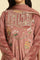 Salmon Pink Micro Velvet Embroidered Kurta, Pants And Dupatta Set