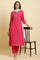 Pink Embellished Festive Kurta, Pants And Dupatta Set