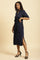 Blue Long Shirt Dress With Belt